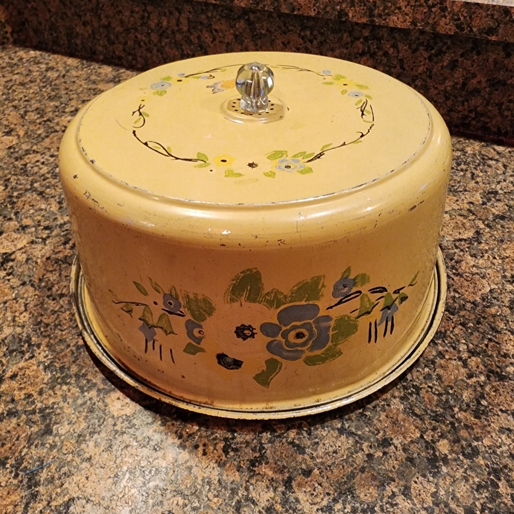 Vintage Floral Cake Plate and Cover